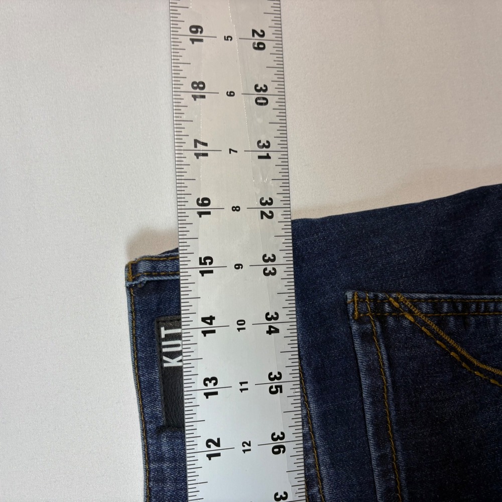 Kut from the Kloth Womens Size 8 Straight‎ Leg Jeans Blue Dark Wash Embroidered - Picture 7 of 11